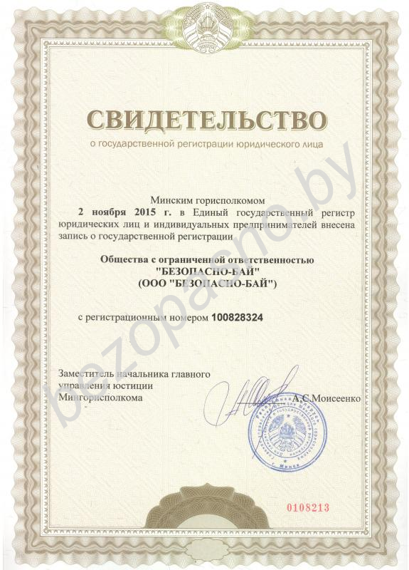 Свидетельство о государственной регистрации